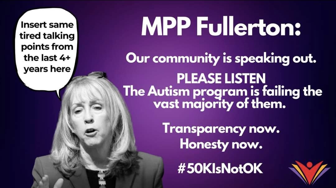 4xMommaCMR's tweet photo. @DrFullertonMPP continues to claim that the Ontario Autism Program is "world class" despite the fact that it is based on age and they only have 1.58% of kids accessing it.
#WorldClassMyAss
@fordnation
#50KIsNotOk
#onpoli https://t.co/tQ4vUB8HCk