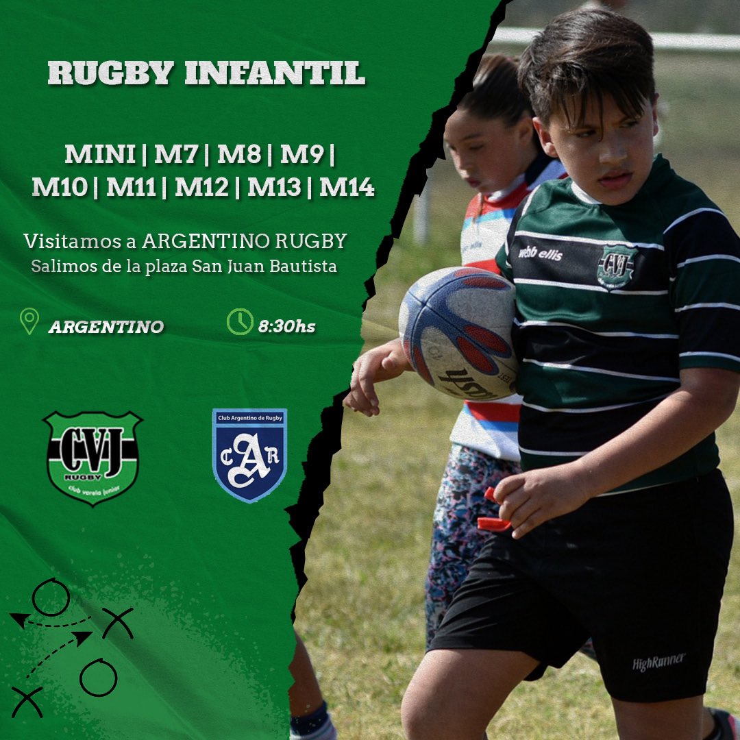 Actividad de #Infantiles 
Este sábado jugamos en <a href="/ArgentinoRugby/">Club Argentino Rugby</a> 
Vení a jugar y divertirte con amigos 👏🏼