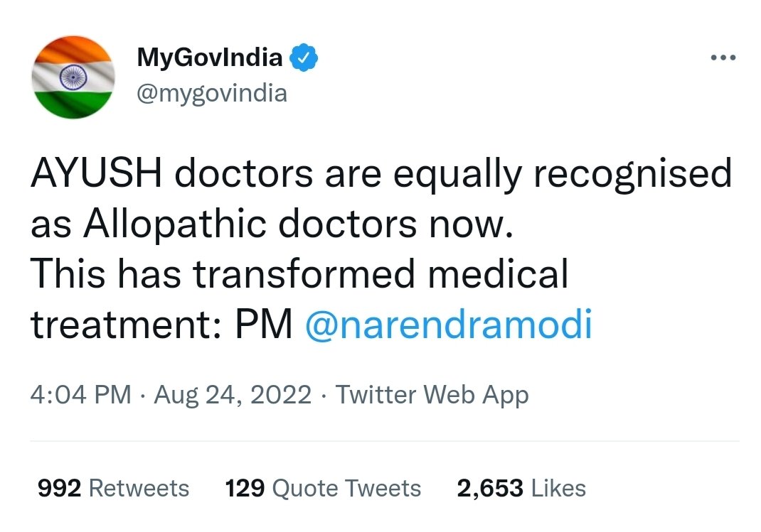 theliverdoc's tweet photo. I am not sure why people are hating on this

The Honorable PM is absolutely right

Allopathy was an ancient, primal, heroic medicine of Europe which included skull boring, blood letting, animal parts as medicine, induced diarrhea/vomiting etc.

Ayush is exactly the same
Primitive https://t.co/B9IhBDHxIS