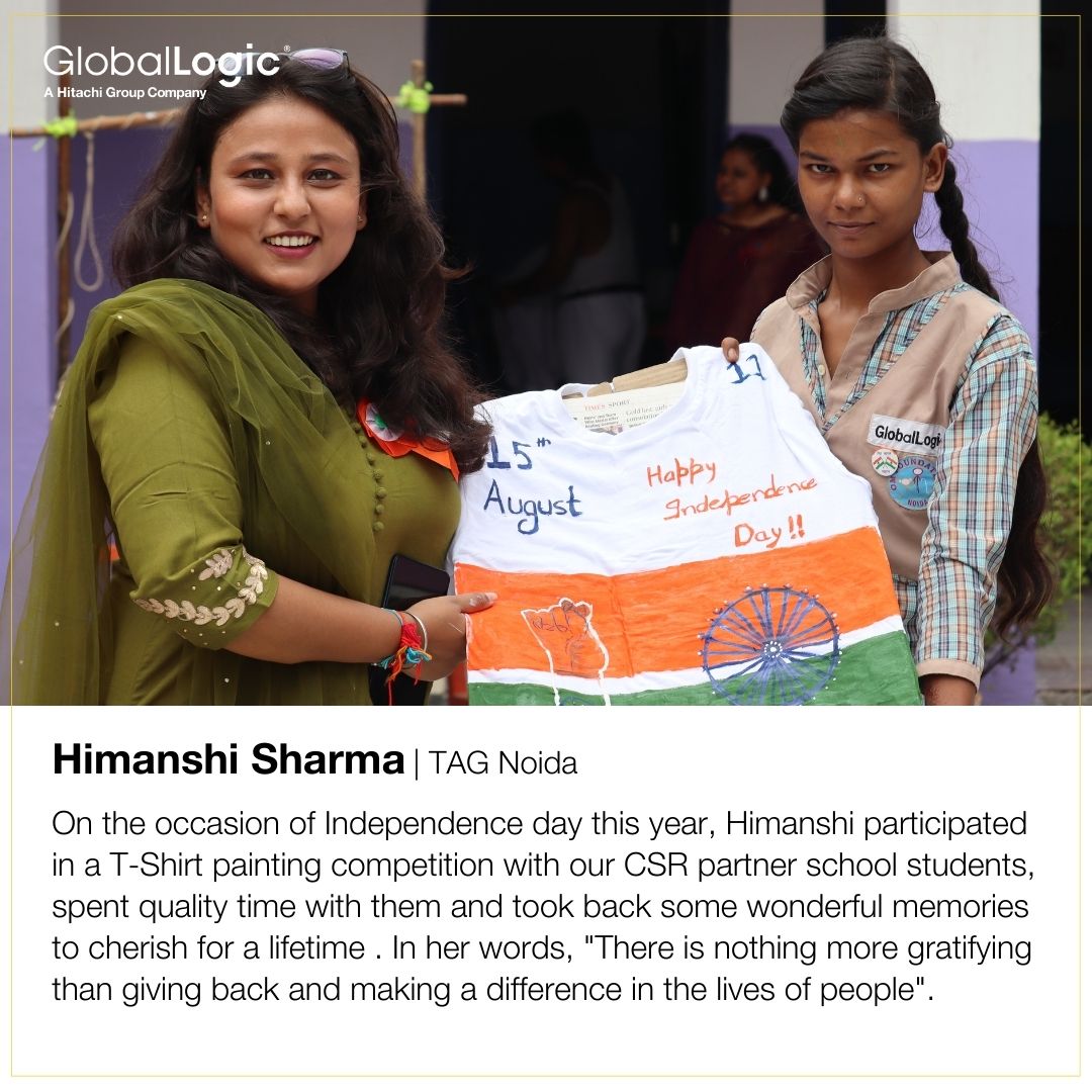 GlobalLogic_IN's tweet photo. Meet GlobalLogic’s Himanshi Sharma, an active GL Foundation volunteer. She shares her experience &amp; delight to #volunteer for GlobalLogic’s #CSR initiatives in #education with our partner #schools uplifting the quality of lives of underprivileged #children.
#LifeAtGL #GrowToGive https://t.co/CczoF536G5