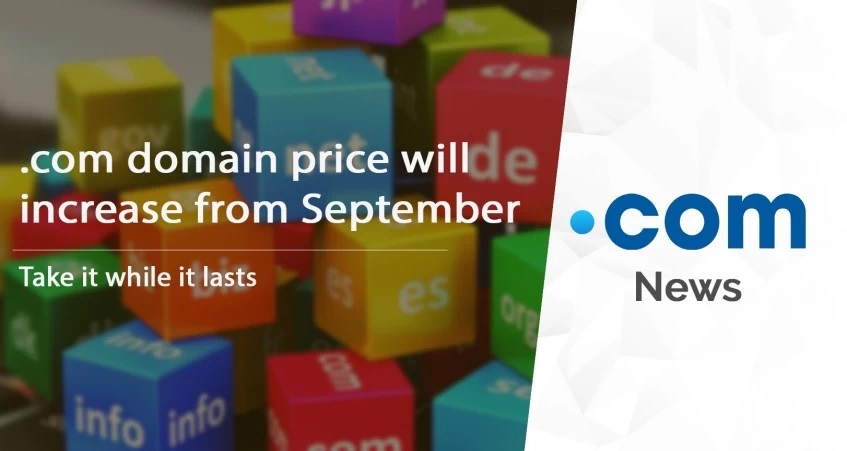 assistia's tweet photo. Price increase on .COM domains

We are writing to let you know about an upcoming price change. on September 6, 2022, the .com registration price will increase.

To lock in the current price, make sure you renew your .com before September 1, 2022.

We partner with many... https://t.co/LL7KxaJR0i