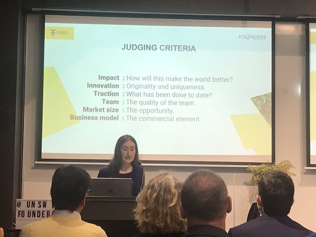 LorennRuster's tweet photo. Super to be here to support a couple of amazing orgs @UNSWFounders for the Sustainability Pitch Competition #pitch #impact #sustainability #Brownee https://t.co/N8conG3zJK
