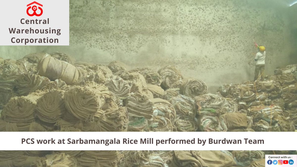 cwc_warehouse's tweet photo. #CWC's Burdwan PCS team provided PCS work at Sarbamangala Rice Mill. Avail our services now!.
For booking, call us at 1800-313-0026.
#pestcontrol #removepests #ecofriendlyservices https://t.co/1xho1SBk8R
