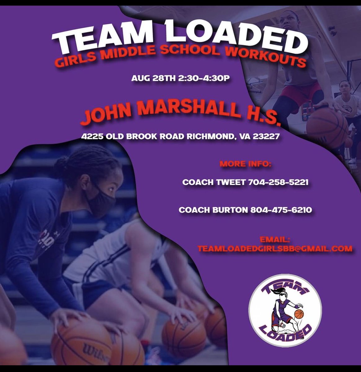 lebryan_p's tweet photo. Great opportunity for our Southwest Va Middle School Girls. #teamloadedgirls #getloaded https://t.co/tNrzMgDLWB