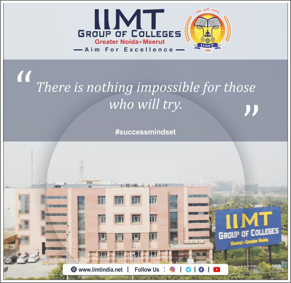 iimtnoida's tweet photo. "There is nothing impossible for those who will try."
.
https://t.co/UOh7RIbr6l
Call Us: 9520886860
.
#successmindsetquotes #inspiringquotesdaily #AdmissionOpen2022
#EngineeringCollege #AKTUadmission
#MBAadmission2022 #MCAadmission2022
#CollegeofPharmacy #PolytechnicCollege https://t.co/RrjkFFdzAJ