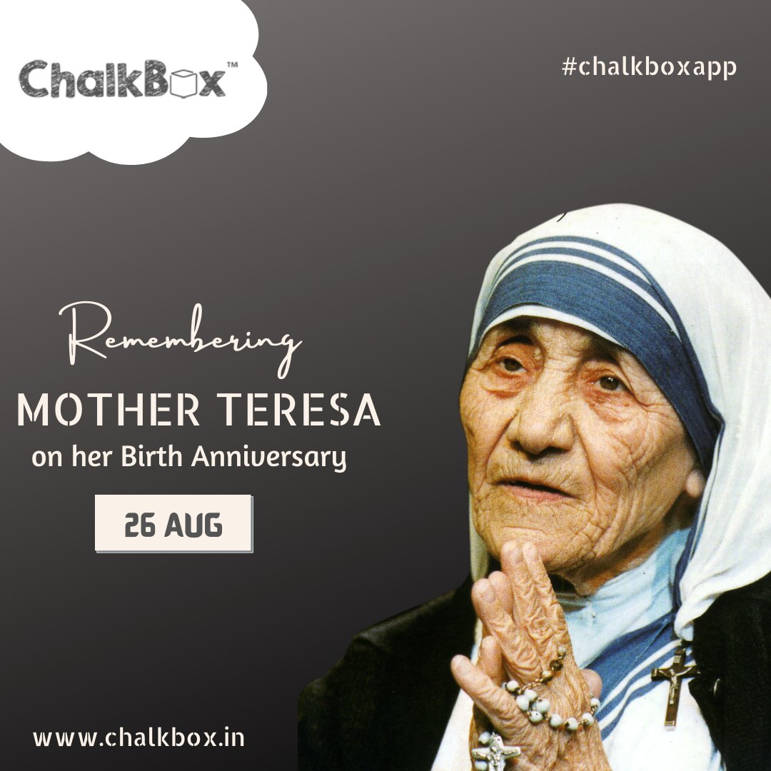 chalkboxapp's tweet photo. "If we have no peace, it is because we have forgotten that we belong to each other." -Mother Teresa
Remembering Mother Teresa On Her Birth Anniversary
#chalkbox #MotherTeresa #inspire #Teach #love #education #schoolmanagementsoftware #Erp #Edtech #chalkboxapp https://t.co/RRUVcZzurx