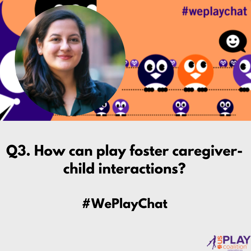 USPlayCoalition's tweet photo. Q3 is up. What do you think about how we can foster caregiver-child interactions? ๐ญ
#WePlayChat #WePlay #TooSmallToFail https://t.co/9GKYqCDX4V