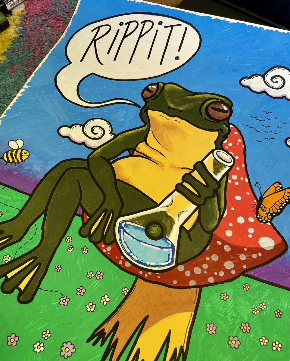 goodnames_are's tweet photo. just finished this cool guy 

#art #Artist #ArtistOfTheSummer #artwork #artistsontwitter #drawing #painting #frog #rt https://t.co/C3XfakxHWU