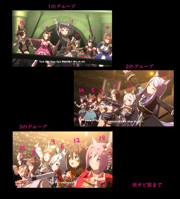 私的メモ。サビ前とサビ～でキャラが入れ替わっちゃうから組み合わせが難しいな・・・ 