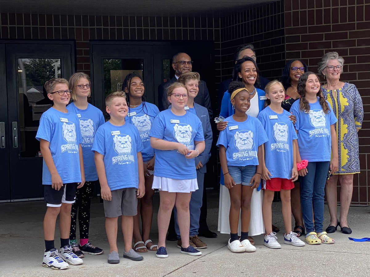 msdwt's tweet photo. We celebrated the Rededication of @springmillelem today with a Ribbon Cutting ceremony. Extensive updates have been made to this facility thanks to community support of the 2016 and 2020 referenda. https://t.co/IDe2JboRvx