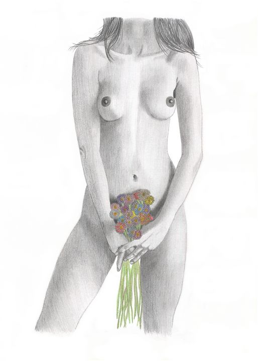TwistedNonsense's tweet photo. Featured Art of the Day: "Nude with Flowers". Buy it at: https://t.co/g5CFtFa1or https://t.co/BkU2kfBt8m