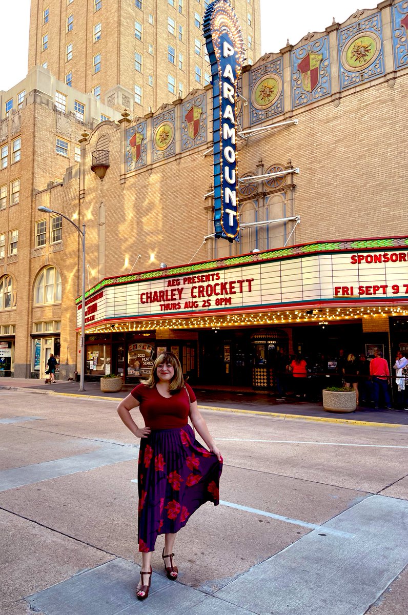 PuroPincheSA's tweet photo. Anyhow… here to see @CharleyCrockett in my husband’s hometown of Abilene at the Paramount. Tix might be the most inexpensive we’ve paid for in a long time for one heck of a headliner 😭 https://t.co/aisZV0UcJt