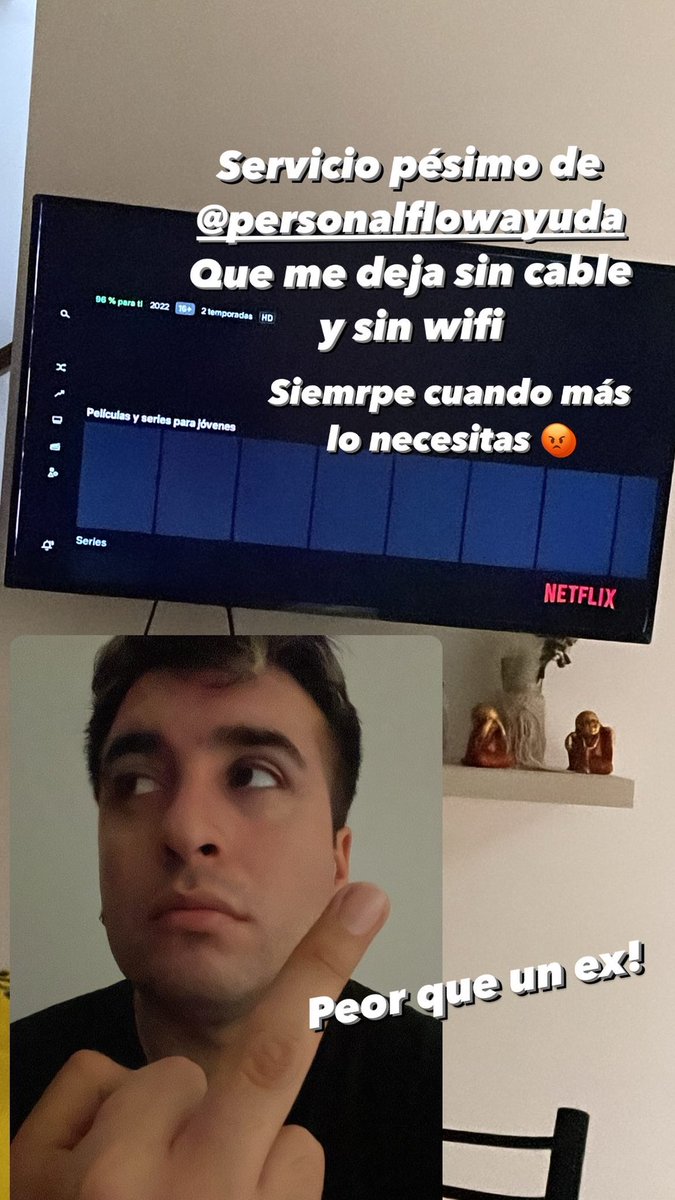 charleesRomero's tweet photo. Che q onda @PersonalAr ???me cortan wifi y la tv, Justo un día de gripe, Y nadie me responde nada! A alguien más cagaron como a mi?  

#pesimo #mediapila #personalflow https://t.co/8gb5idIZur