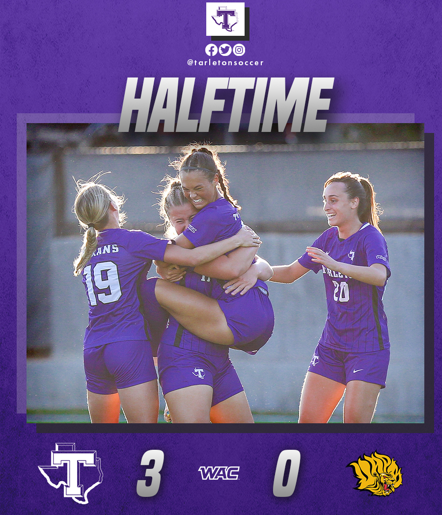 TarletonSoccer's tweet photo. It's all Texans after the first 45 in front of a packed house! 

📊 : https://t.co/OHJwgegm2y
🖥: https://t.co/Pon63ctSO7

#TexanNation x #BleedPurple https://t.co/0JHuqSitdk