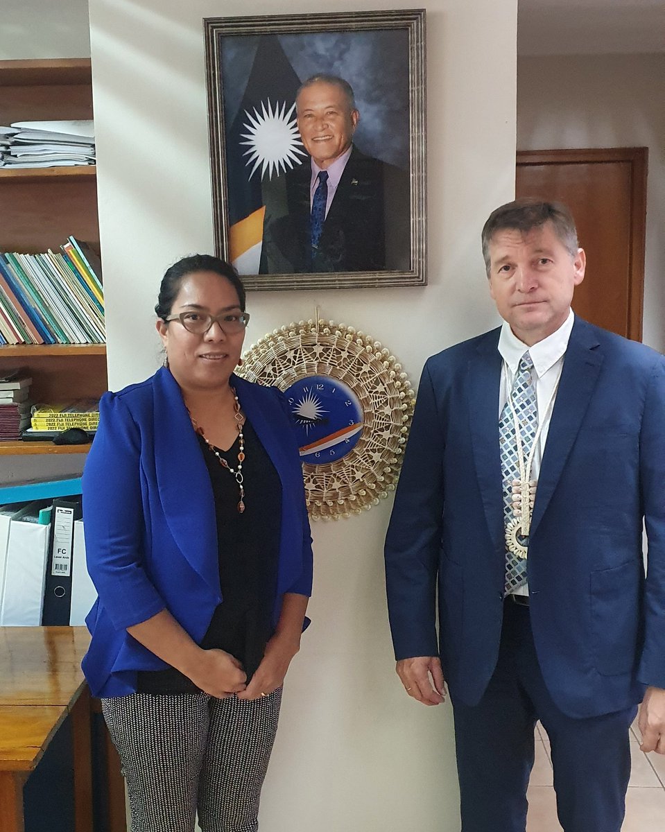 UNinMicronesia's tweet photo. The UN Resident Coordinator Micronesia paid a courtesy visit to the Embassy of RMI in Fiji to meet the Deputy Chief Of Mission Ms Rina Keju. The UNRC reaffirmed UN's commitment to the country. https://t.co/JwRjKeKVoz