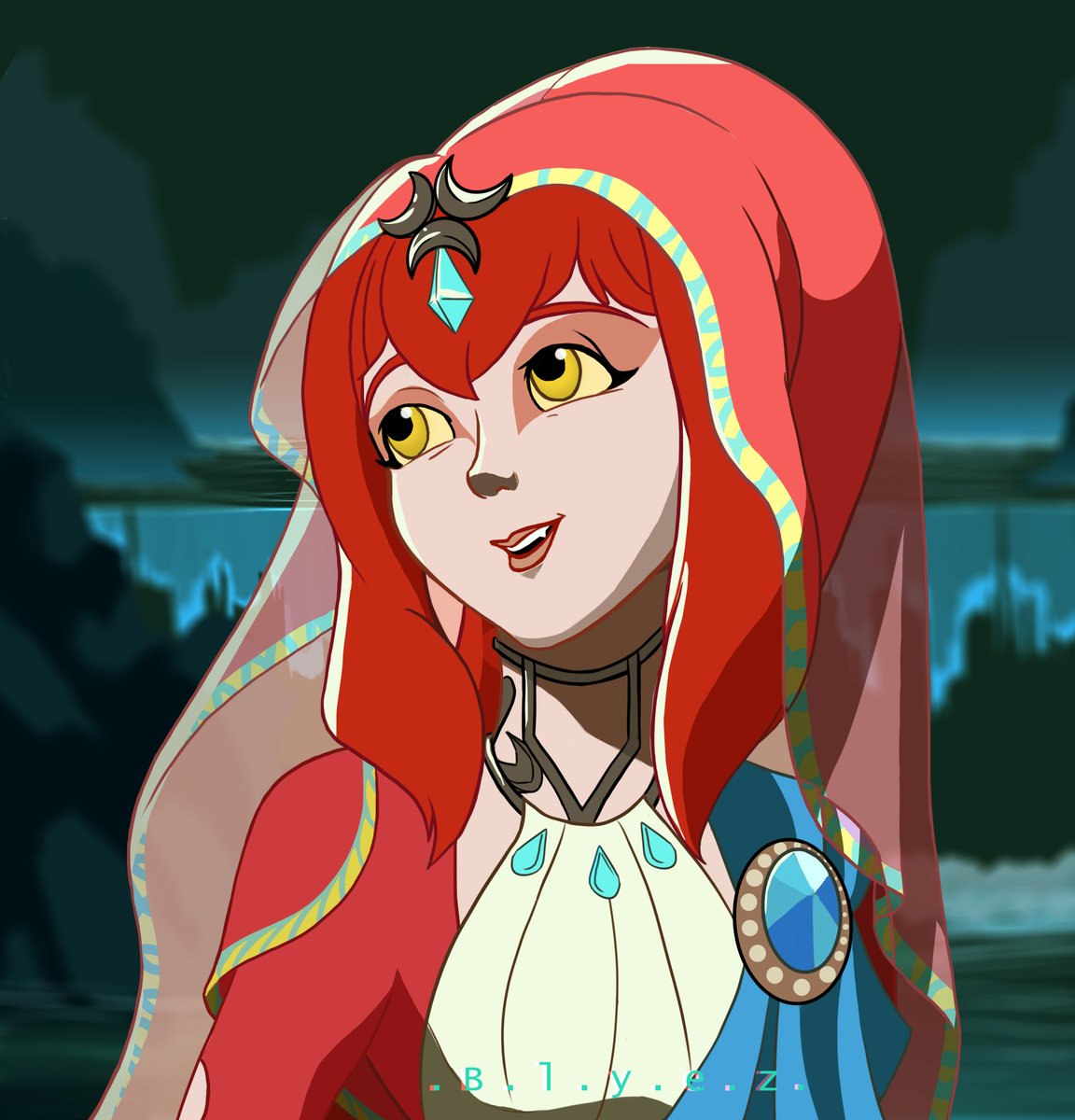 HelenaFGF's tweet photo. Mipha, Zora's Champion (Human Form)

Yay! I love how adorable she looks, really liked doing the veil. 

#BOTW #NintendoSwitch #mipha #FANART https://t.co/oFy1n7r39j