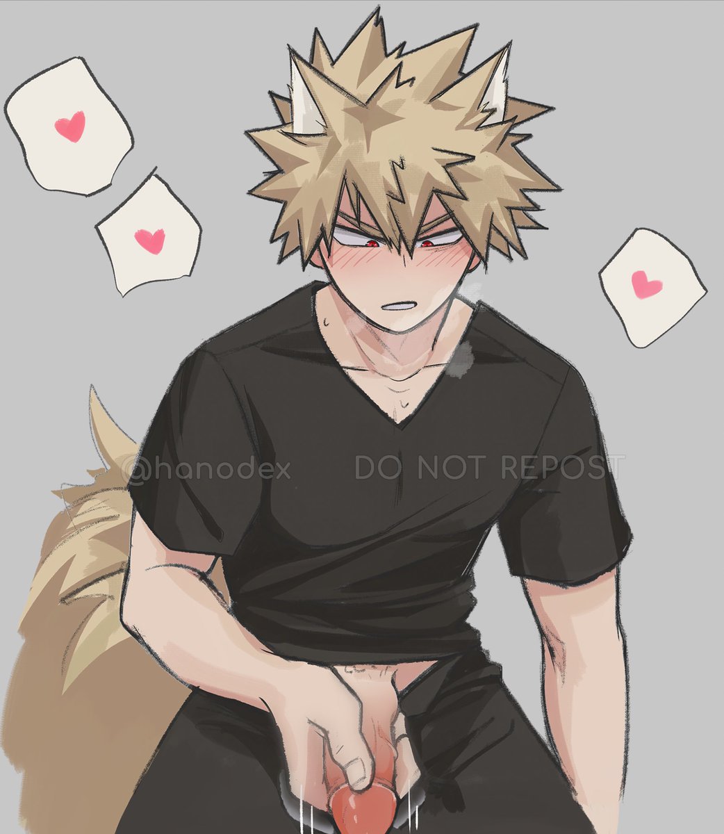 hanodex's tweet photo. Wolf hybrid Kacchan taking claim of his owner, Izuku 🧡💚 #bkdk https://t.co/hGv5oPuQDn