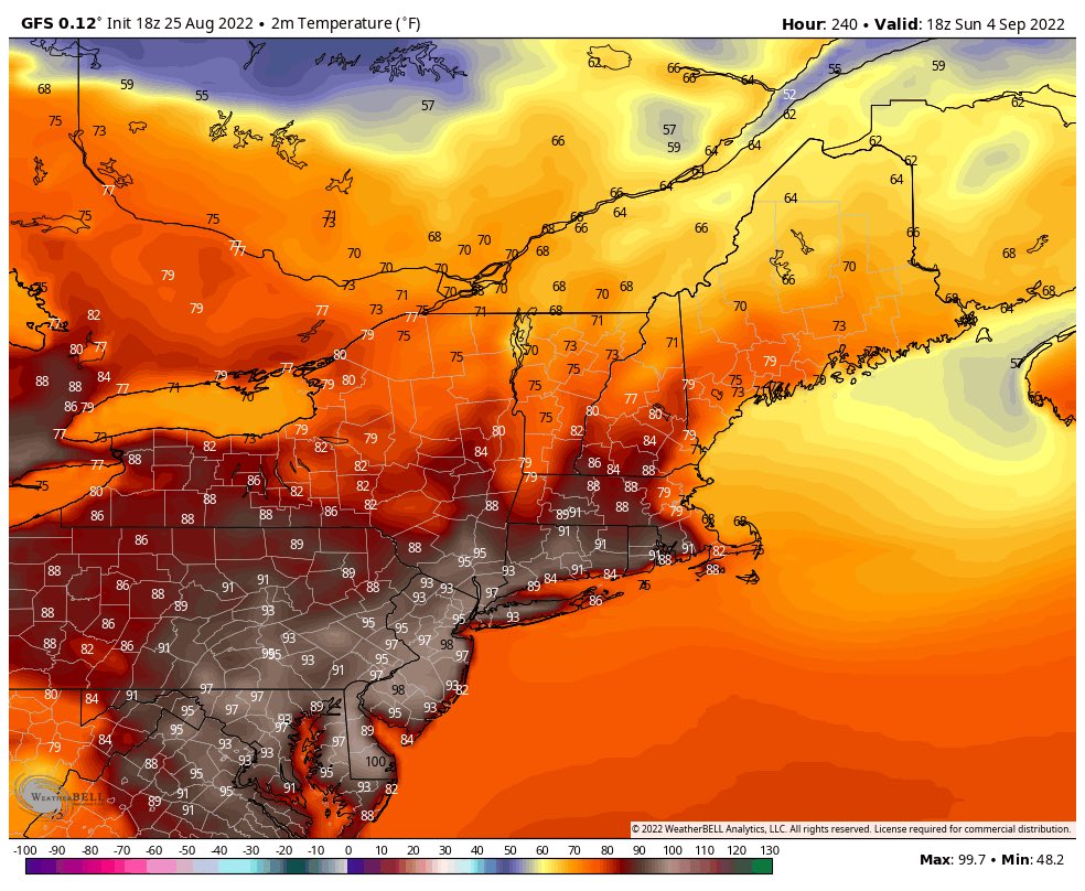NsfwWx's tweet photo. In other news, don't expect September to start out any cooler... in fact- some areas just might see their hottest temps of the summer in the Aug 30-Sept4 stretch https://t.co/Qb7gwJodjA