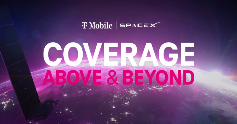 MikeSievert's tweet photo. .@TMobile + @SpaceX... Our vision? The end of mobile dead spots! A world where nearly anywhere in the US where you can see the sky, you’re connected with your existing phone. It’ll take some time, but it’s an exciting future!