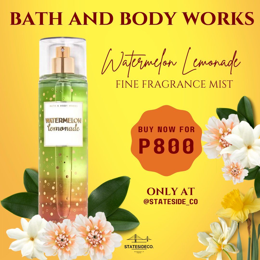 statesidecoph's tweet photo. BATH AND BODY WORKS Watermelon Lemonade Fine Fragrance Mist

For only ₱800

Shop now 🛒 https://t.co/nqye0KoASe