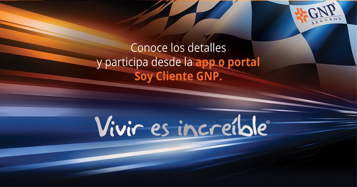 gnp_mx's tweet photo. GNP te lleva a eventos increíbles 🏁 Contrata tu nuevo Seguro de Auto GNP con 10% de descuento + MSI del 18 al 31 de agosto con tu #AgenteGNP y participa por un pase doble¡es rapidísimo! #Viviresincreíble https://t.co/Lv3QocG7zT