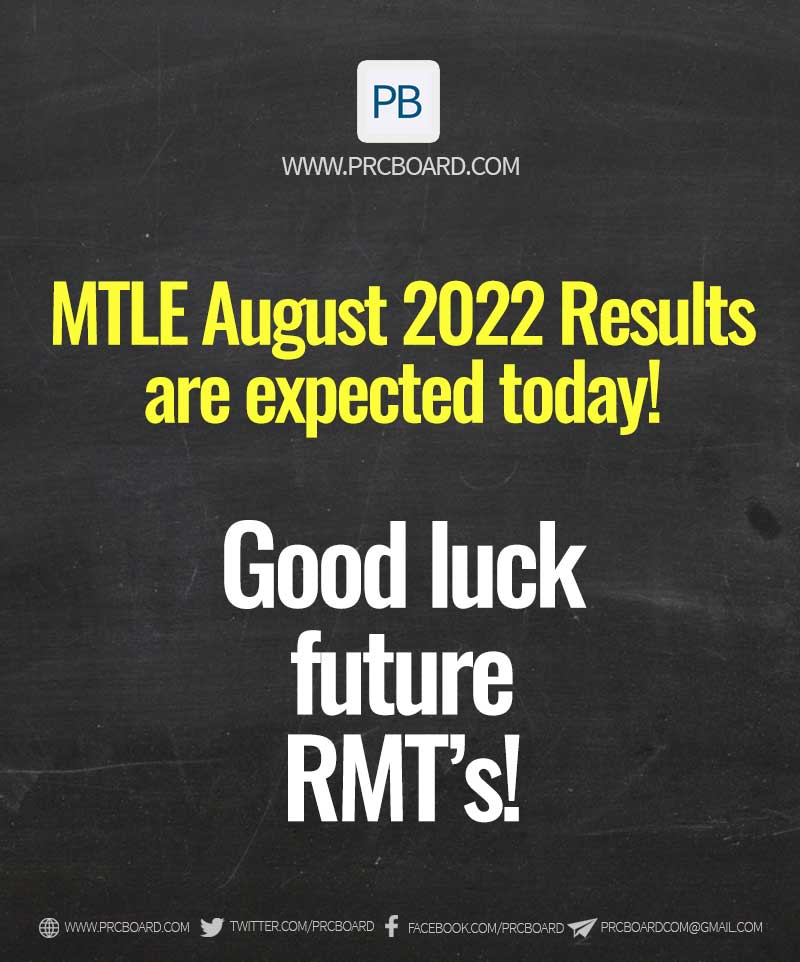 August 2022 MedTech Licensure Exam (MTLE) Results are expected to be released today.
~Refer to PRC official website or at this page for updates..
bit.ly/MTLEAugust2022…