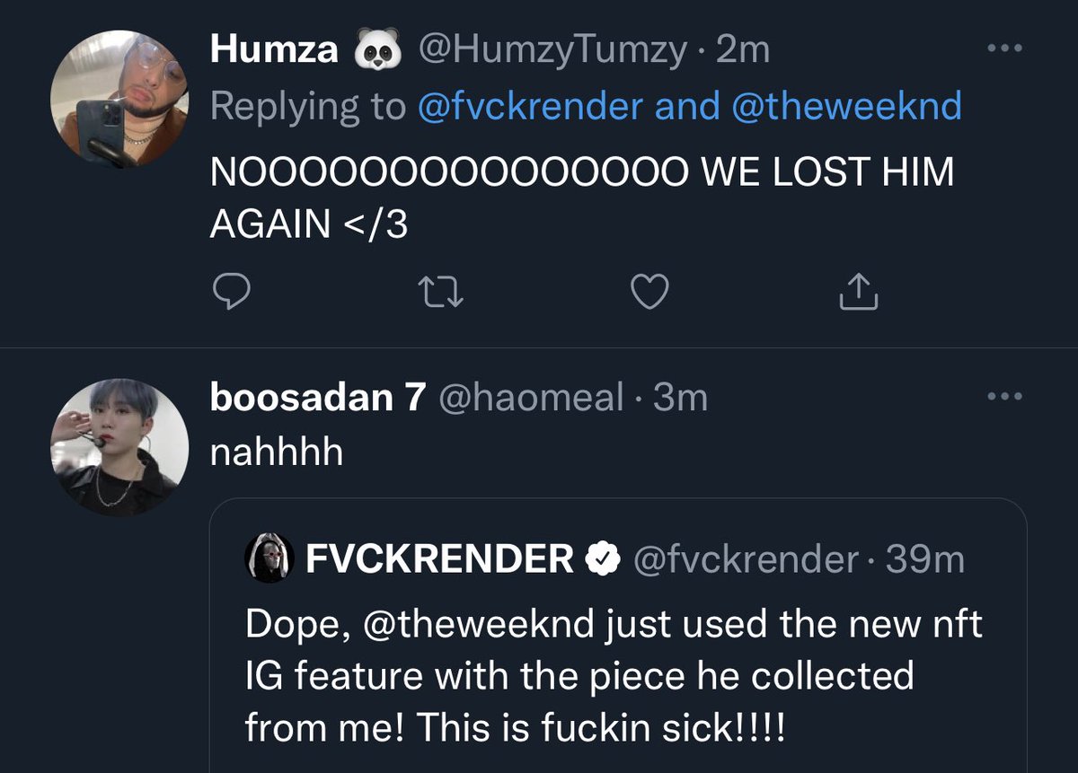 fvckrender's tweet photo. Here’s a proof that we are far from mass adoption for nfts, people hates them so much that they don’t wanna understand them. It’s so wild hating something you don’t know 🤣 https://t.co/v2xJDcdXp0