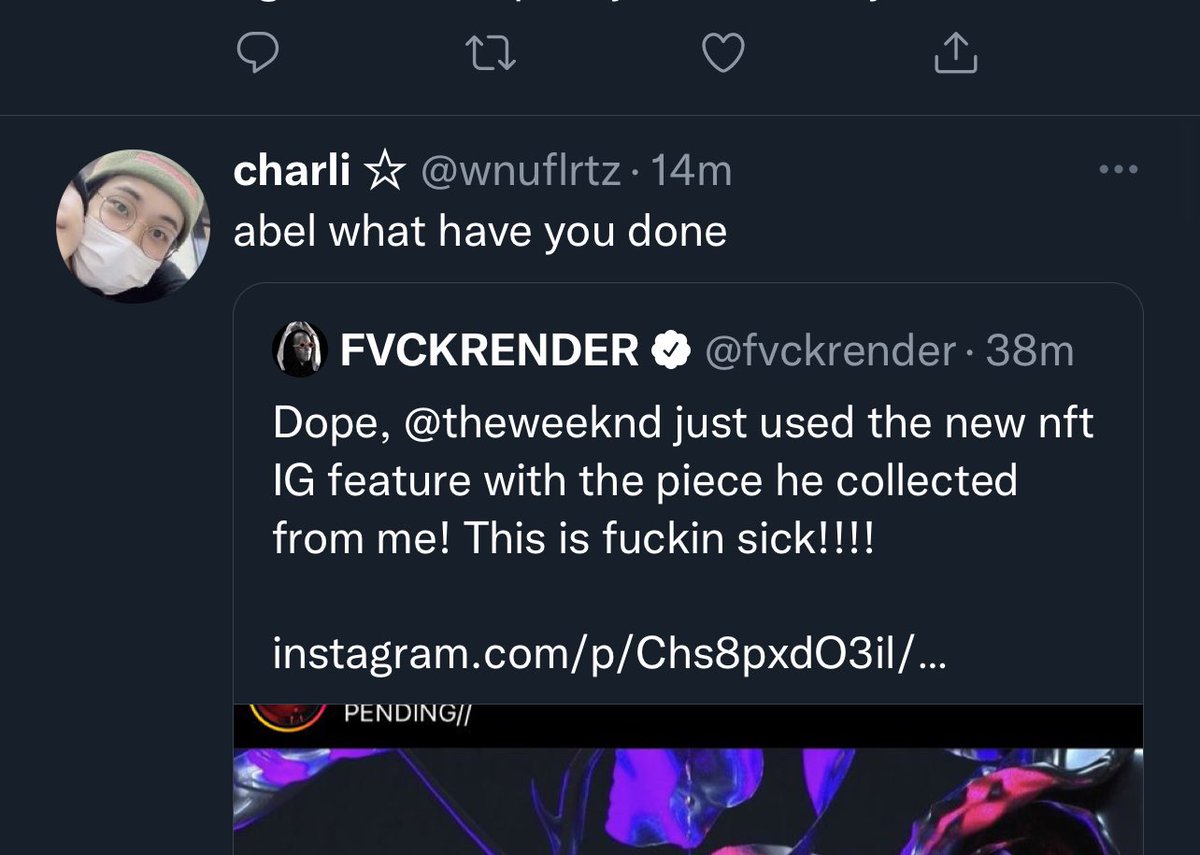 fvckrender's tweet photo. Here’s a proof that we are far from mass adoption for nfts, people hates them so much that they don’t wanna understand them. It’s so wild hating something you don’t know 🤣 https://t.co/v2xJDcdXp0