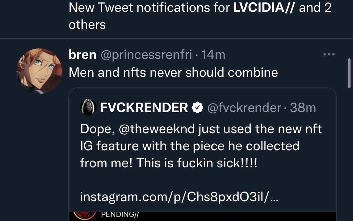 fvckrender's tweet photo. Here’s a proof that we are far from mass adoption for nfts, people hates them so much that they don’t wanna understand them. It’s so wild hating something you don’t know 🤣 https://t.co/v2xJDcdXp0