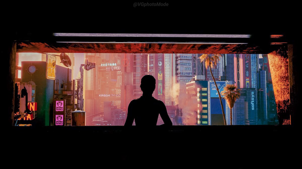 VGphotoMode's tweet photo. A moment of contemplation in the year of our cyberlord 2077. 

#Cyberpunk2077 #Shutterpunk #NightCity @CDPROJEKTRED #PS5share #PS5 #VGPunite #VirtualPhotography #VGphotoMode #ThePhotoMode https://t.co/3BmucC29D5
