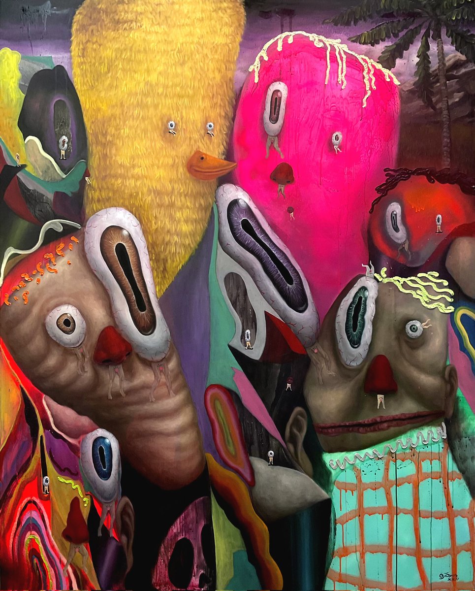 Being and Nothingness
Oil, acrylic and aerosol on canvas
2022

Antonyms of Meaning, West Gallery