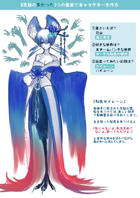 『船を沈めたのは、私じゃないよ?』#票数の多かった3つの要素でキャラクターを作る 