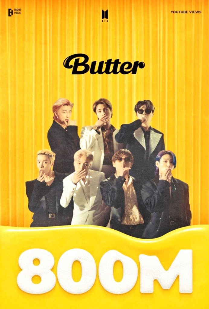 argentina_ce's tweet photo. Armyy📣📣 @BIGHIT_MUSIC compartió un artículo sobre las 800 MILLONES de reproducciones que obtuvo #butter de #BTS en YouTube!!🔥🎉🥳🤩
Artículo en español👇👇

@BTS_twt #BTSARMY #jimin #JHOPE #jungkook #jin #suga #taehyung  #namjoon #BTS_Proof #Butter800M #ButterTo800M https://t.co/DNHxuTmNKx