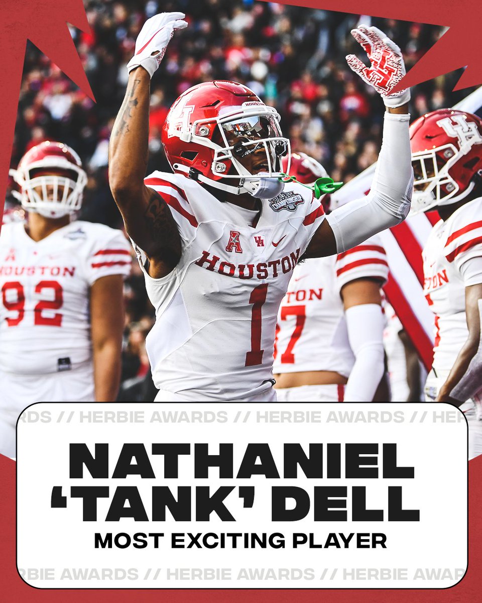 ESPNCFB's tweet photo. The Herbie Award for Most Exciting Player goes to ... Nathaniel Dell 🙌 https://t.co/QsETVbMZ9f