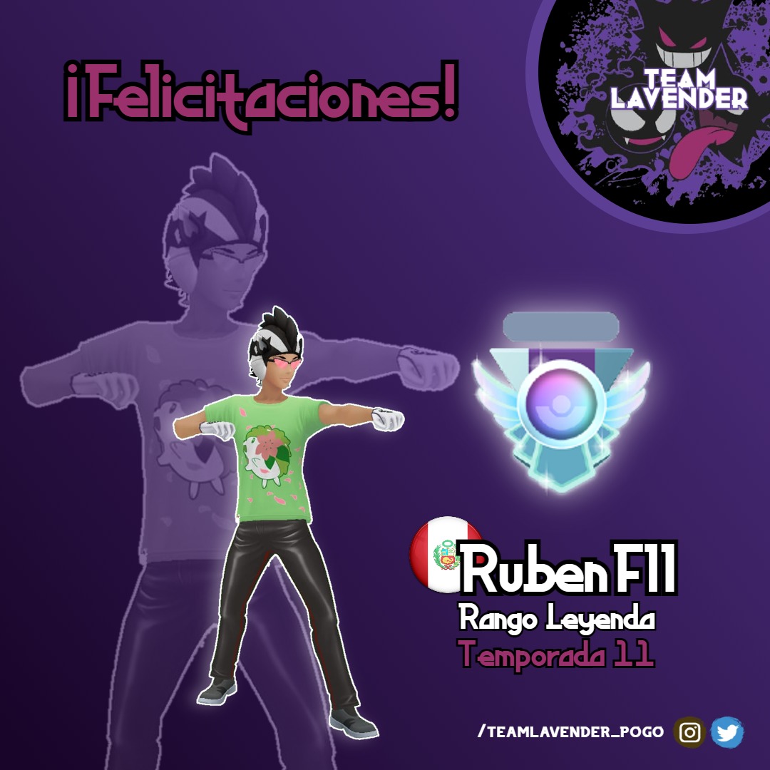 ArenaLavender's tweet photo. Felicitaciones RubenFII 😎🎊

Felicitamos a RubenFII por lograr el rango leyenda en la temporada 11 ✨

Enhorabuena crack! 

#PokemonGO #Pokemon #temporada11 #TeamLavender https://t.co/3HFm1lyNIj