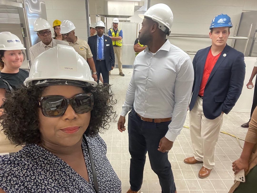DeeBoydBroker's tweet photo. Today, we toured a new school in Algiers. It will be named after the 1st black woman elected to the School Board. Rose Mary Loving served from 1977-1989. She was elected board president in 1982, 1983&1985. So proud to know she's still making HerStory! #schoolboard #AlgiersStrong https://t.co/QQBtE3SH7h