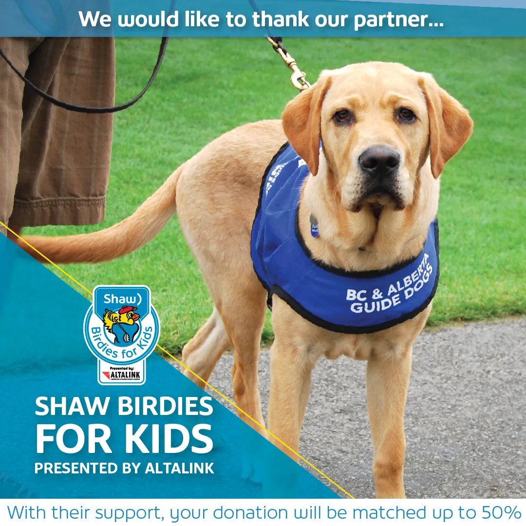bcguidedogs's tweet photo. As a charity partner, we receive 100% of all donations, plus matching funds of up to 50%. Thank you for helping us significantly improve children's lives in Alberta.
Please visit: https://t.co/pcY2PLg45l
@Shaw @AltaLink @ShawCharityClassic #thankyouthursday #AutisumServiceDogs https://t.co/bdtGnv9PFy