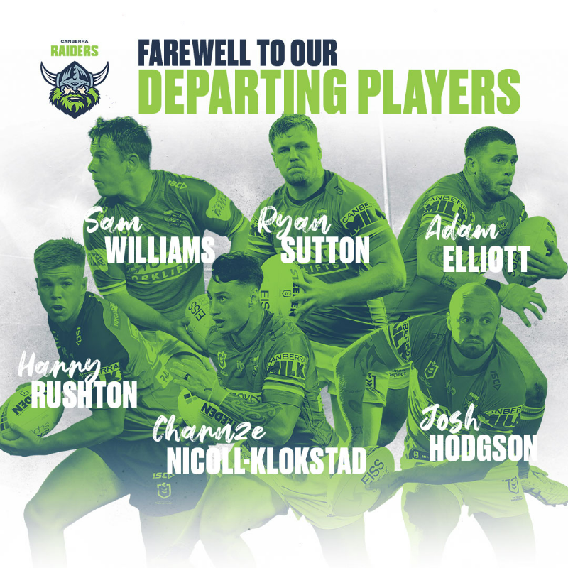 RaidersCanberra's tweet photo. Join us at GIO Stadium Canberra tomorrow as we thank our departing players for their time in Green. 

Tickets ⬇️ 

#WeAreRaiders #ForeverGreen