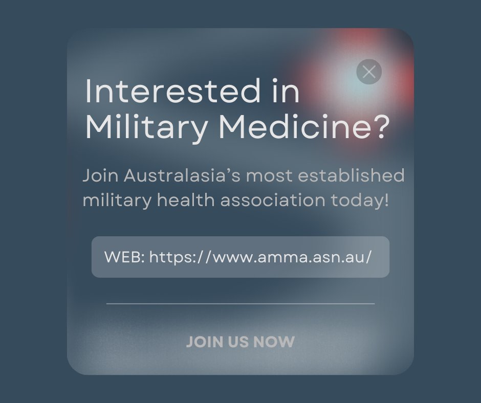 AMMASecretariat's tweet photo. Interested in Military Medicine? Join Australasia’s most established military health association today! 
Click here to read more benefits: https://t.co/FCy5o84Zwn https://t.co/RxHUnHZAS7
