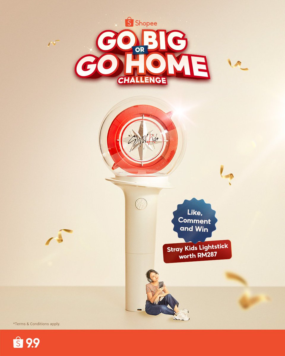 ShopeeMY's tweet photo. ⚡ STRAY KIDS LIGHTSTICK GIVEAWAY ⚡

Attention, STAYs! It’s time to Go Big or Go Home!
Wanna win a Stray Kids lightstick? More details below 😎⬇️!

*Terms &amp; Conditions apply.

#ShopeeMY #ShopeeMY99 https://t.co/rdRuxpZYOp