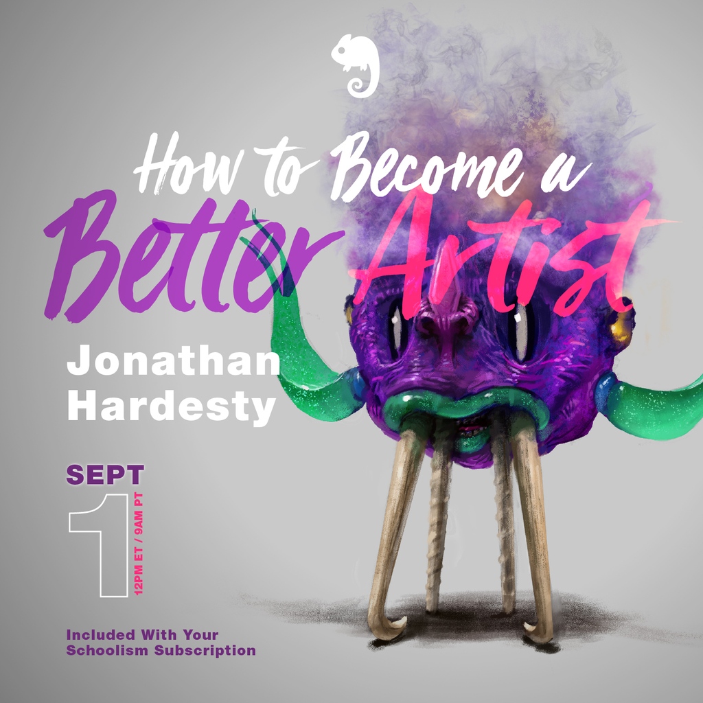 Schoolism presents 'How To Become A Better Artist' where Jonathan Hardesty (@jonhardesty) discusses things such as the importance of goal-setting & mindset, Sept. 1st, 9am PT/12pm ET Subscribe to Schoolism.com for access to over 50 art courses & exclusive webinars -BM
