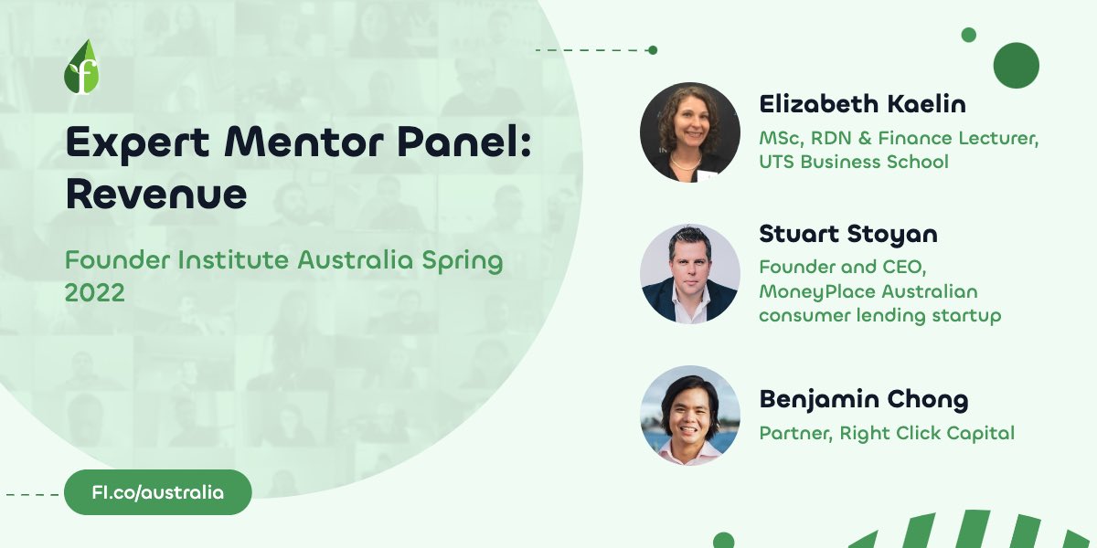 FoundingSyd's tweet photo. Our @founding #Founder Institute #Australia &amp; #NewZealand cohort is looking forward to our #mentors for the topic of #Revenue #pricingstrategies #UnitEconomics #RevenueModels #Pricing @liz_kaelin Elizabeth Kaelin, MSc, RDN Stuart Stoyan @benjaminchong #VC #FiWorldWide #StartOz FI https://t.co/ajnlcPJ5t1