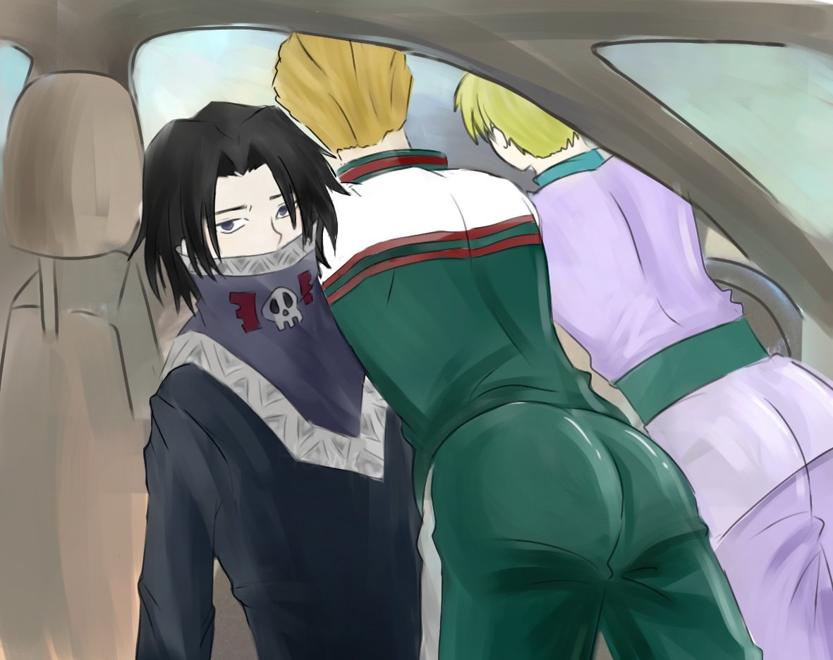 ShizuPhantom's tweet photo. They want to order. 🍑✨
Guys omg?!! It's been a while since I didn't post!! 
Since I saw this meme and a lot of fan arts I wanted to try with my version of our precious trio 
What do you think they're ordering? 🤔
#hxhfanart #feitanportor #phinks #shalnark #HunterXHunter https://t.co/c7NqgpCYqE