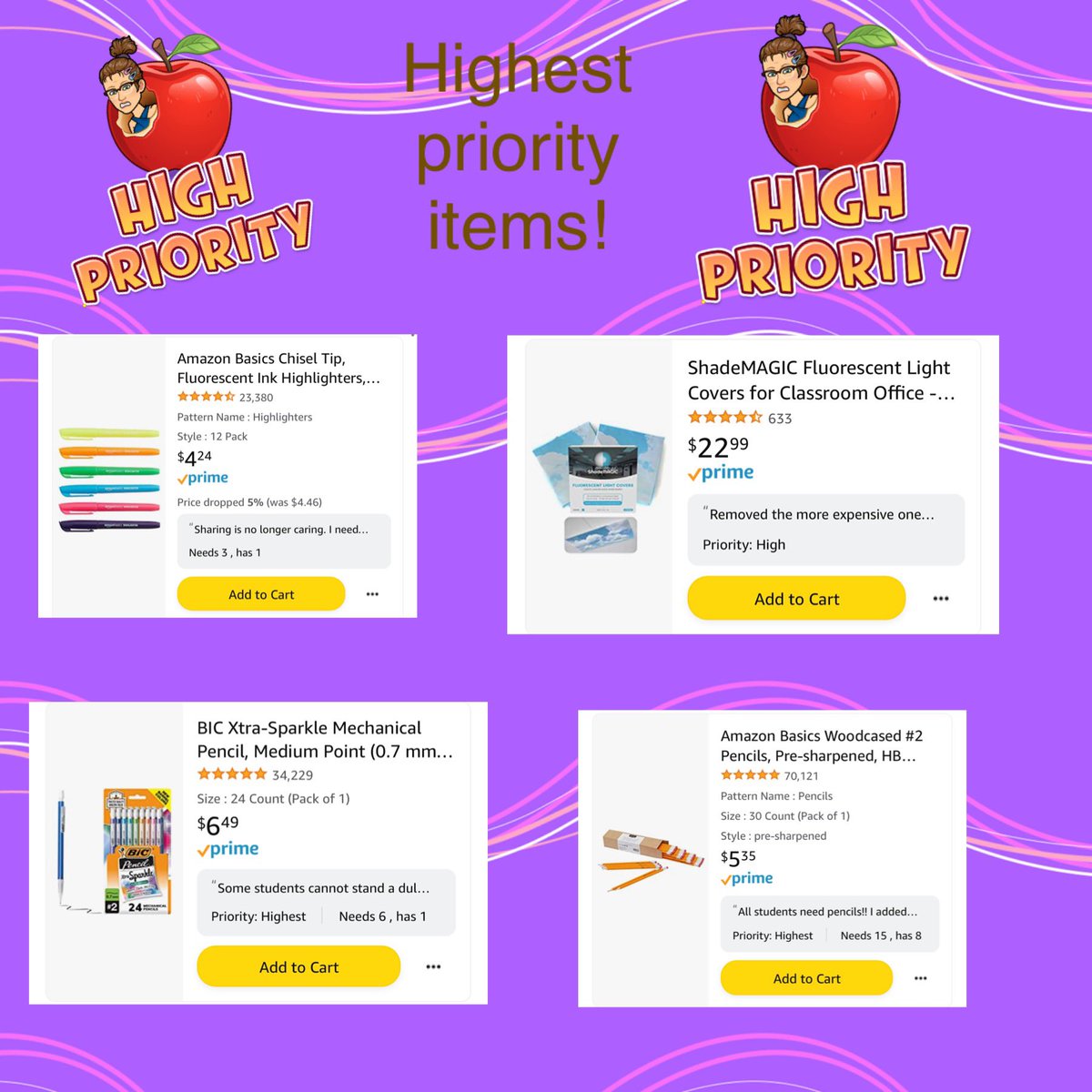 BridgeDanya's tweet photo. @ChrisMi44585705 @Kristen_Wickert @kkirtley26 @TMobile @AlaneAdamsBooks @amazon @HayesHolly2 I had to add microscope slides to my list because mine disappeared over the summer!😢 I’m going to keep looking but no luck yet! https://t.co/wvIFxyW6vC
#clearthelist #clearthelist2022 #teachertwitter #johnclearmylist #giveapalooza #magentamagic @tmobile @amazon https://t.co/bFsym0WamK