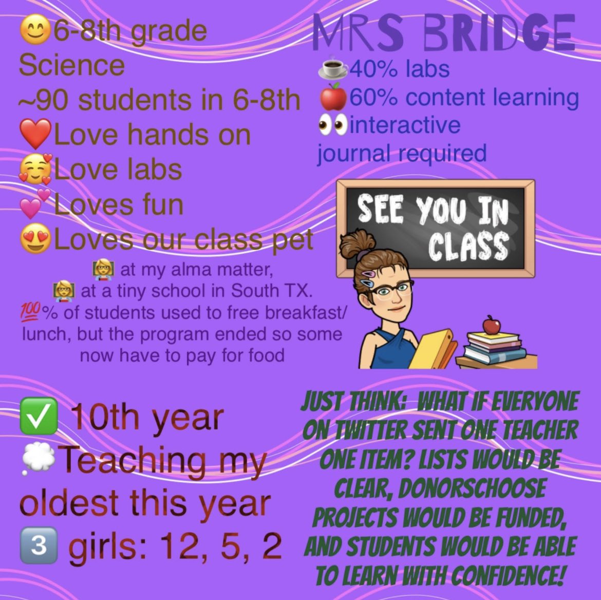 BridgeDanya's tweet photo. @ChrisMi44585705 @Kristen_Wickert @kkirtley26 @TMobile @AlaneAdamsBooks @amazon @HayesHolly2 I had to add microscope slides to my list because mine disappeared over the summer!😢 I’m going to keep looking but no luck yet! https://t.co/wvIFxyW6vC
#clearthelist #clearthelist2022 #teachertwitter #johnclearmylist #giveapalooza #magentamagic @tmobile @amazon https://t.co/bFsym0WamK
