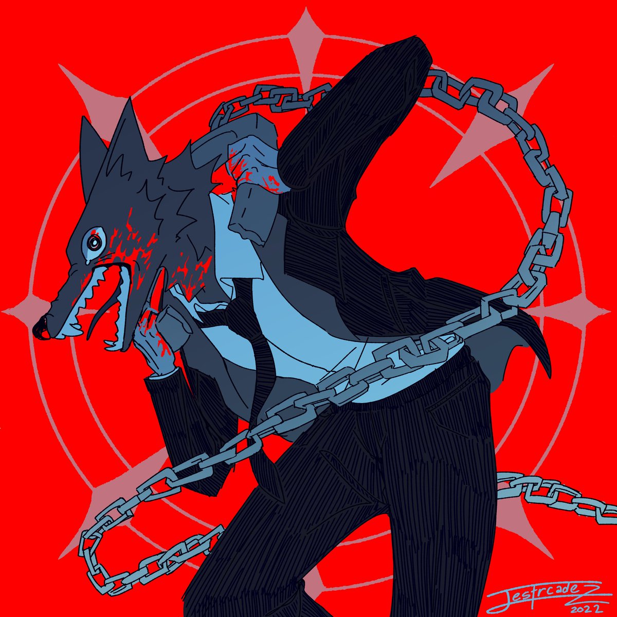 jestrcadez's tweet photo. funny dog man with funny color palette :]

#twblood #edgy #vent #ventart #sketch #drawing #oc #characterdesign #dog #red #eyestrain #animeart #commissionsopen https://t.co/U7VvOUoe1t