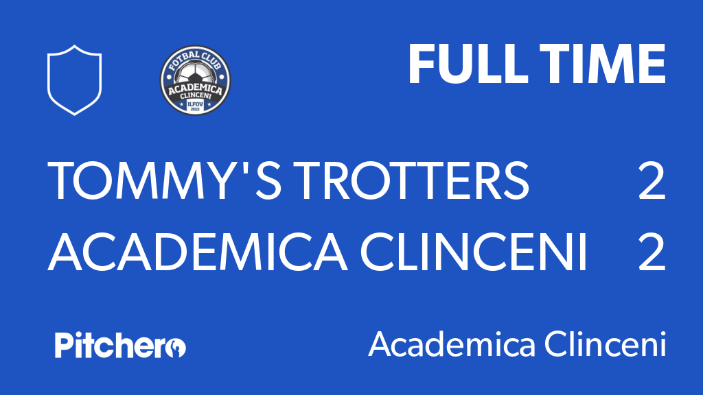FULL TIME: Tommy's Trotters 2 - 2 Academica Clinceni
#TOMACA #Pitchero
pitchero.com/clubs/academic…
