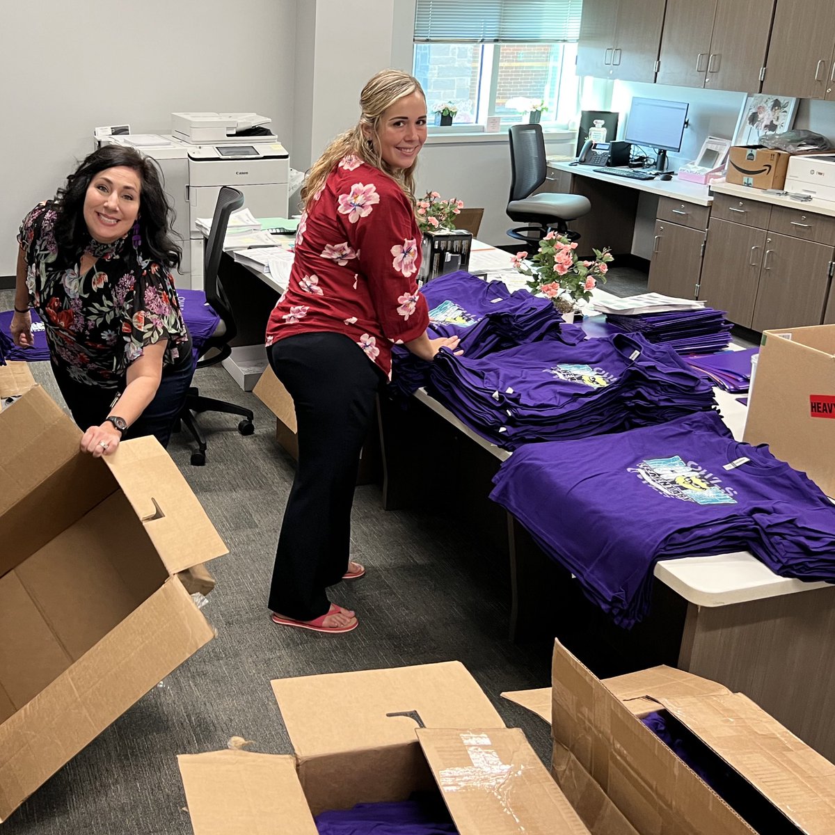 Another box bites the dust. We are all looking forward to our first McGown spirit day!! #owlaboutthebest