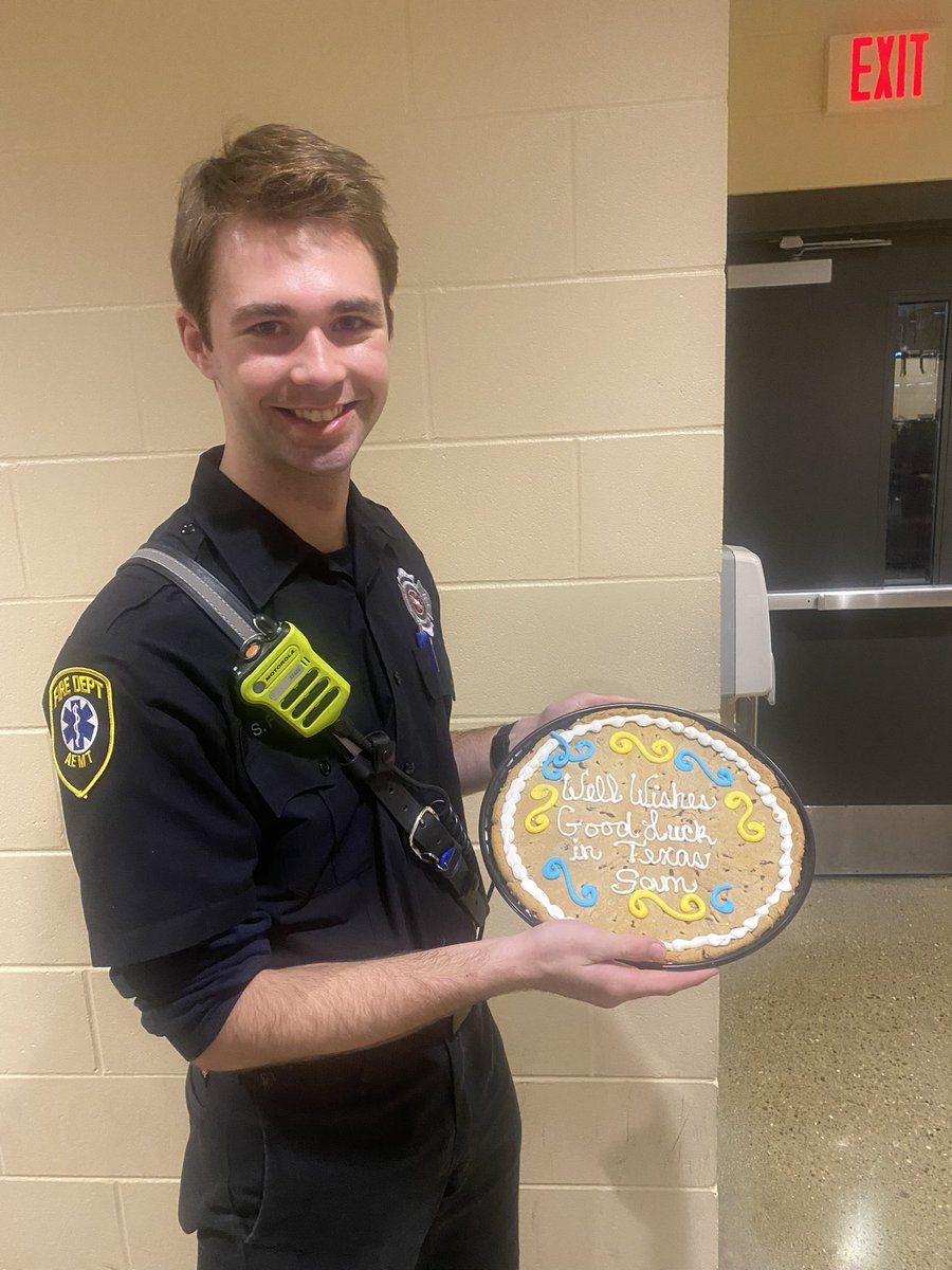 mtorabfire's tweet photo. Today was Sam Frondorf’s last day on shift! Sam is moving to Texas to pursue his plans in the medical field! Best of luck Sam! We all know that you are destined to do great things! https://t.co/aU6KEr9DRd