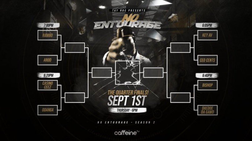 TheOnlyTayRoc's tweet photo. And jus like datβ¦. Next Thursday we BACK!
THE FINAL 8!
@Rambo_BTFO @eZ_aRoD @iamCazinoceez00 @KingOdanga @_ThatGuy134 @Dae_tonaBeach @CEO_Cents @Nigerian_Jawn
π₯π₯π₯π₯π₯π₯π₯π₯π₯π₯π₯ https://t.co/zoz4ITXhbm